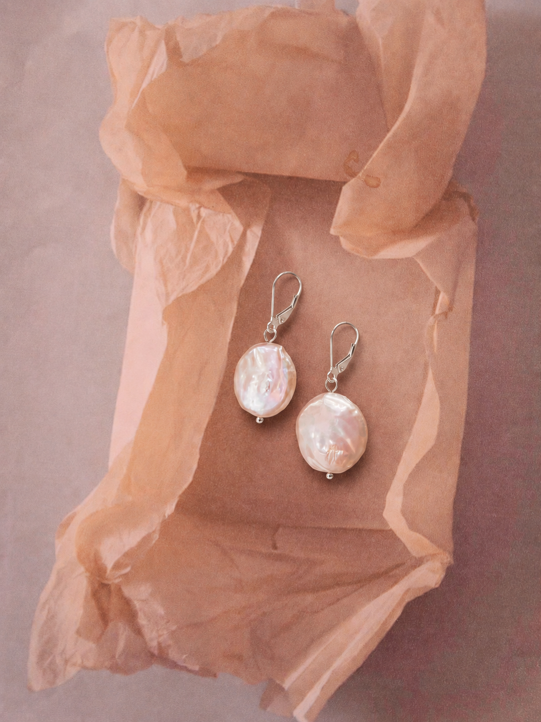 Aretes perla colgante