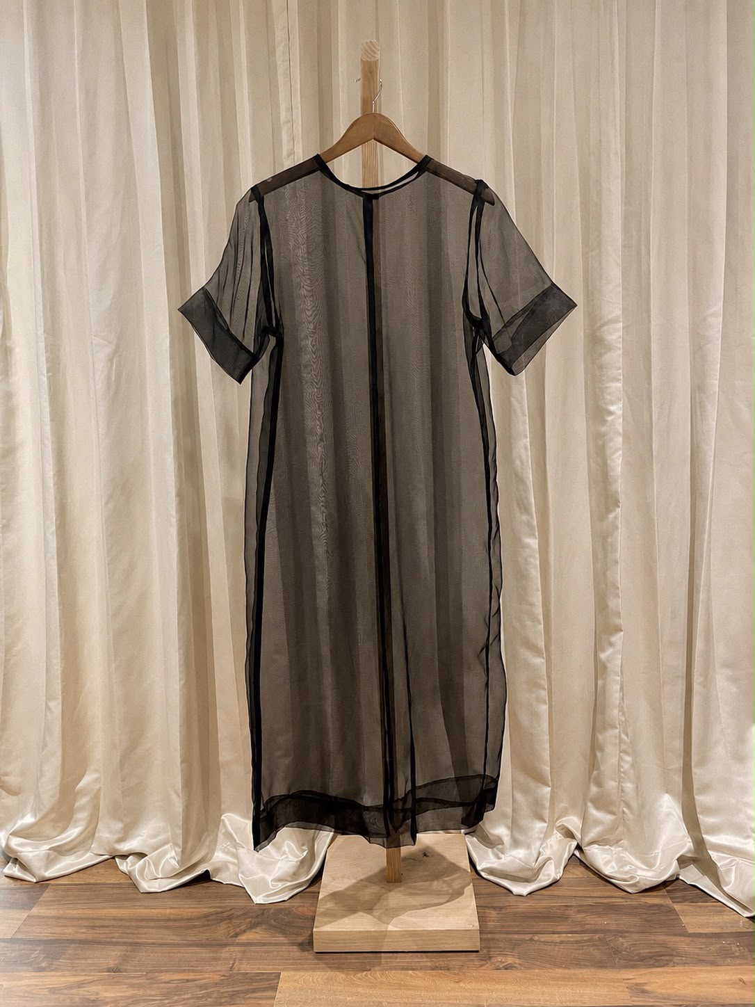 Vestido largo organza de seda